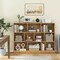 Natural Wood Storage Bookcase 10 Cube Shelves 55 Inch MDF Organizer